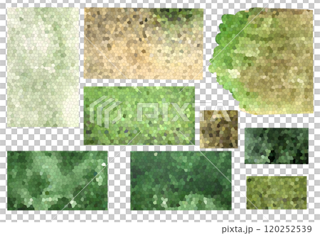 Set of mosaic panels in green tones. Green gradients of different shades. Rectangles without background, isolated from each other. Watercolor blur. Green honeycombs Set of mosaic panels in green tones. Green gradients of different shades. Rectangles without background, isolated from each other. Watercolor blur. Green honeycombs 120252539