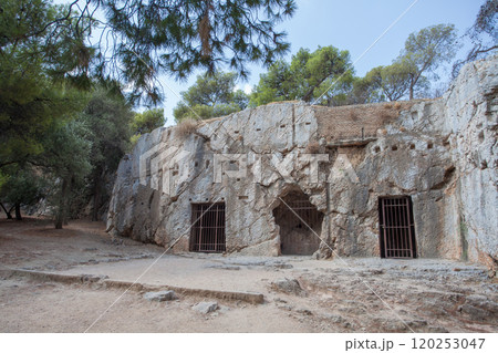 The Prison of Socrates at Philopappos hill, Athens, Greece. The Prison of Socrates at Philopappos hill, Athens, Greece. 120253047