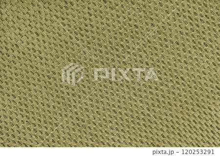 Texture of khaki jacquard fabric of diagonal rough weave cloth structure macro background 120253291