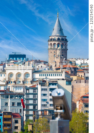 Galata Tower stands tall amidst urban skyline of Istanbul, Turkey Galata Tower stands tall amidst urban skyline of Istanbul, Turkey 120254540
