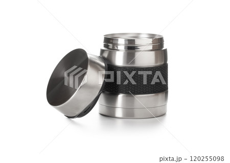 Metal thermos for food. Food thermos. Container for food Metal thermos for food. Food thermos. Container for food 120255098