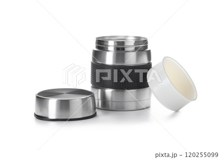 Metal thermos for food. Food thermos. Container for food 120255099