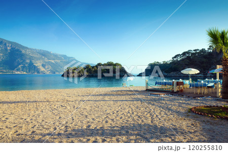 Beautiful sunset view of Oludeniz Beach in Turkey Beautiful sunset view of Oludeniz Beach in Turkey 120255810