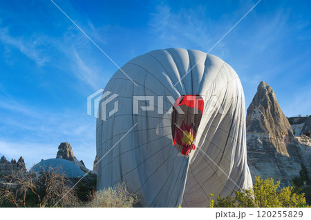 Preparing for flight in Cappadocia, Turkey Preparing for flight in Cappadocia, Turkey 120255829