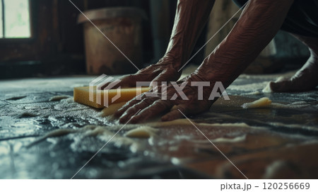 Close-up of house cleaning process. 120256669