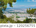 Aerial view of Antalya against snow-capped mountains 120256755