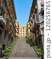 Street with stairs leading up without people in Naples, Italy taken on sunny day. 120256765