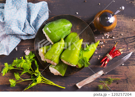stuffed peppers with meat and rice stuffed peppers with meat and rice 120257204
