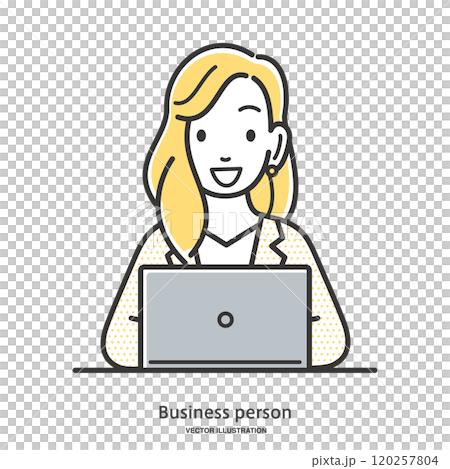 在電腦上工作的女上班族形象插畫素材 在電腦上工作的女上班族形象插畫素材 120257804