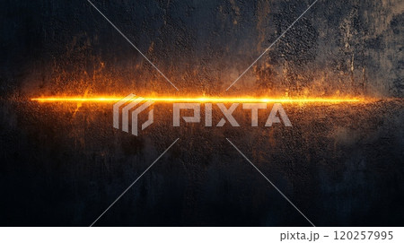 Bright orange light streaking across dark concrete wall Bright orange light streaking across dark concrete wall 120257995