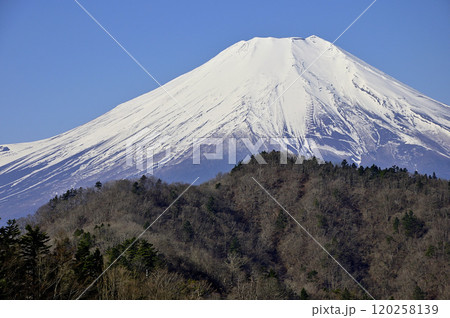 道志山塊の奥ノ岳 送電鉄塔からの富士山の展望 道志山塊の奥ノ岳 送電鉄塔からの富士山の展望 120258139