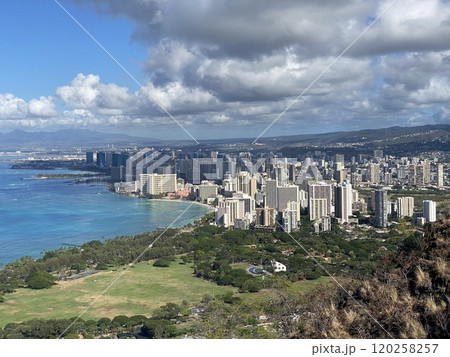 Summit View of Waikiki from Diamond Head in Hawaii Photo 120258257