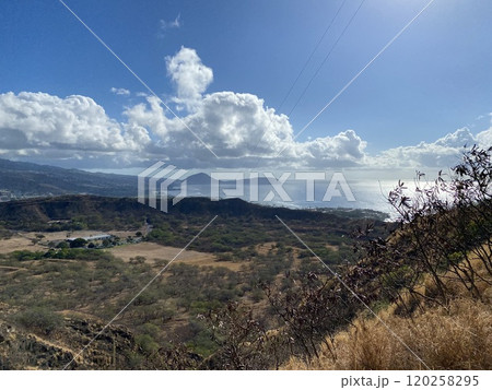 North Pacific Ocean View From Summit of Diamond Head in Hawaii Photo North Pacific Ocean View From Summit of Diamond Head in Hawaii Photo 120258295