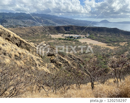 North Pacific Ocean View From Summit of Diamond Head in Hawaii Photo 120258297