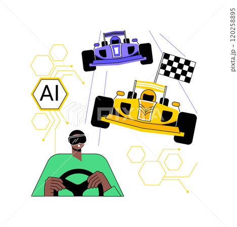 AI-Enhanced Virtual Reality abstract concept vector illustration. AI-Enhanced Virtual Reality abstract concept vector illustration. 120258895