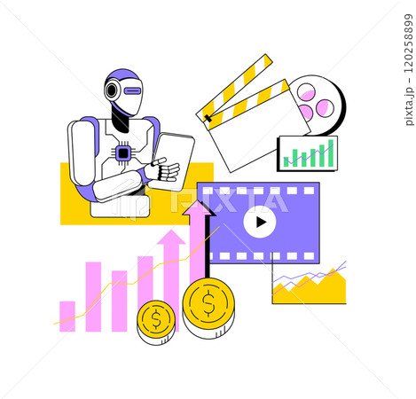 AI-Predictive Box Office Success abstract concept vector illustration. AI-Predictive Box Office Success abstract concept vector illustration. 120258899