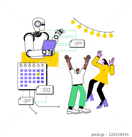 AI-Enhanced Event Management abstract concept vector illustration. AI-Enhanced Event Management abstract concept vector illustration. 120258914