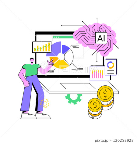 AI-Backed Automated Bookkeeping abstract concept vector illustration. 120258928