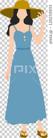 夏服を着た女性のイラスト 夏服を着た女性のイラスト 120258933