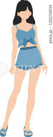 夏服を着た女性のイラスト 120258934