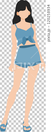 夏服を着た女性のイラスト 120258934