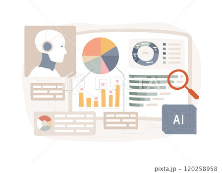 AI-Enhanced Data Analytics abstract concept vector illustration. 120258958