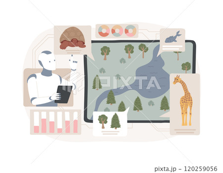 AI-Driven Biodiversity Monitoring abstract concept vector illustration. 120259056