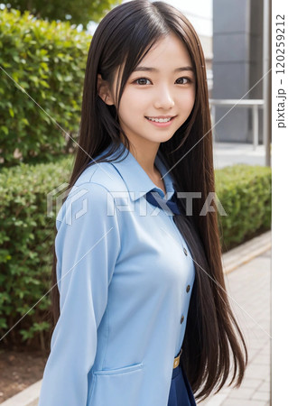 笑顔輝く美人女子高生 笑顔輝く美人女子高生 120259212