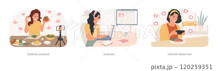 Social media online education isolated cartoon vector illustrations se Social media online education isolated cartoon vector illustrations se 120259351