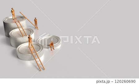 The coins and stair for Business concept 3d rendering. 120260690
