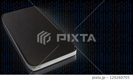The smart phone on digital  background for technology concept 3d rendering. 120260705
