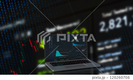 The notebook and chart for Business concept 3d rendering. 120260708