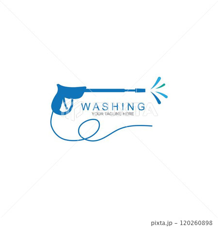 Pressure washing logo template. 120260898