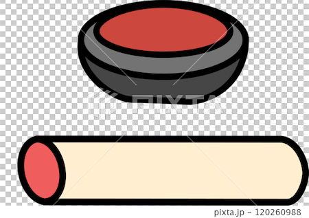 朱肉と印鑑のイラストアイコン 120260988