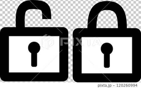 一組簡單的掛鎖插圖圖標 120260994