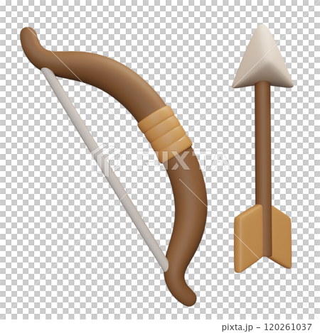 bow and arrow 3D graphic 120261037