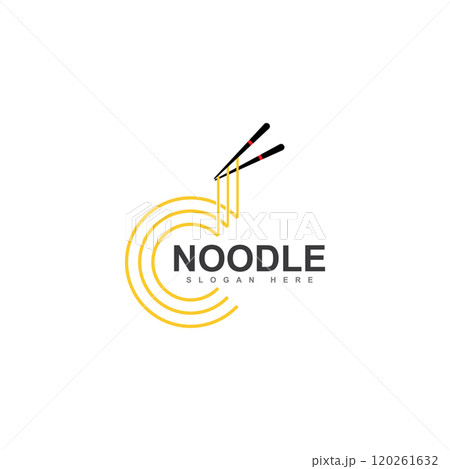chinese noodle logo design icon template. japanese ramen vector illustration 120261632
