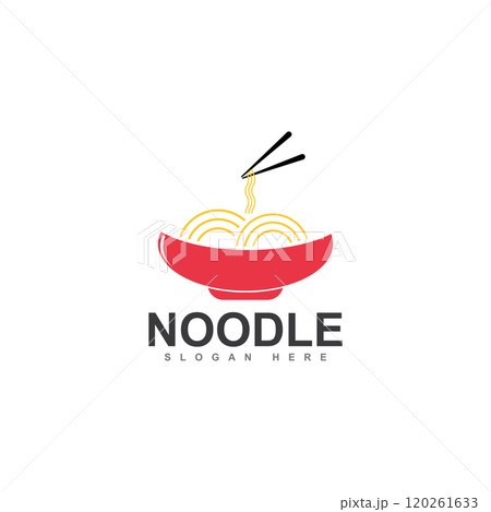 chinese noodle logo design icon template. japanese ramen vector illustration 120261633