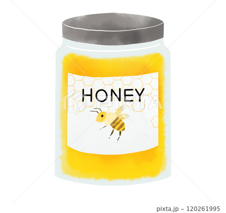 瓶に入った蜂蜜のイラスト 120261995