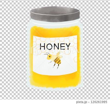 瓶に入った蜂蜜のイラスト 120261995