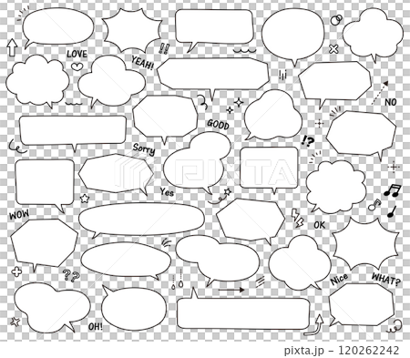 語音氣泡和圖示插圖集材料標題裝飾線語音氣泡變化處理線 語音氣泡和圖示插圖集材料標題裝飾線語音氣泡變化處理線 120262242