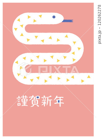 2025年　巳年の年賀状　テンプレート 120262278