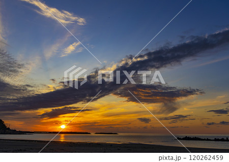 湯野浜温泉地からの夕景 湯野浜温泉地からの夕景 120262459