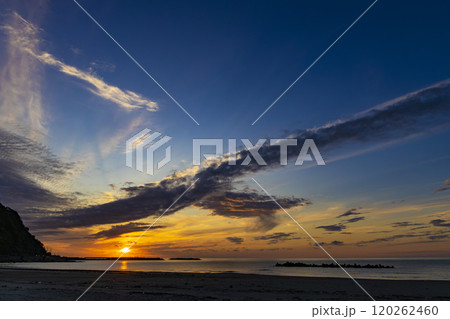 湯野浜温泉地からの夕景 湯野浜温泉地からの夕景 120262460