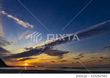 湯野浜温泉地からの夕景 120262462