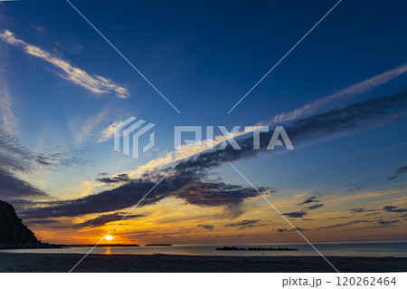 湯野浜温泉地からの夕景 湯野浜温泉地からの夕景 120262464