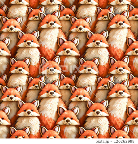 繰り返しシームレスなキツネのイラスト素材 繰り返しシームレスなキツネのイラスト素材 120262999