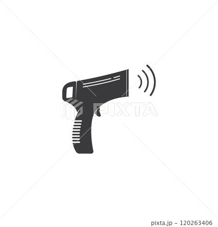 Medical digital infrared thermometer detector device icon. 120263406