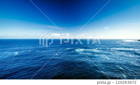 快晴の空と海の景色イメージ 120263672