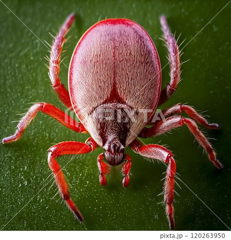 マクロレンズで撮影したダニのクローズアップ素材 120263950